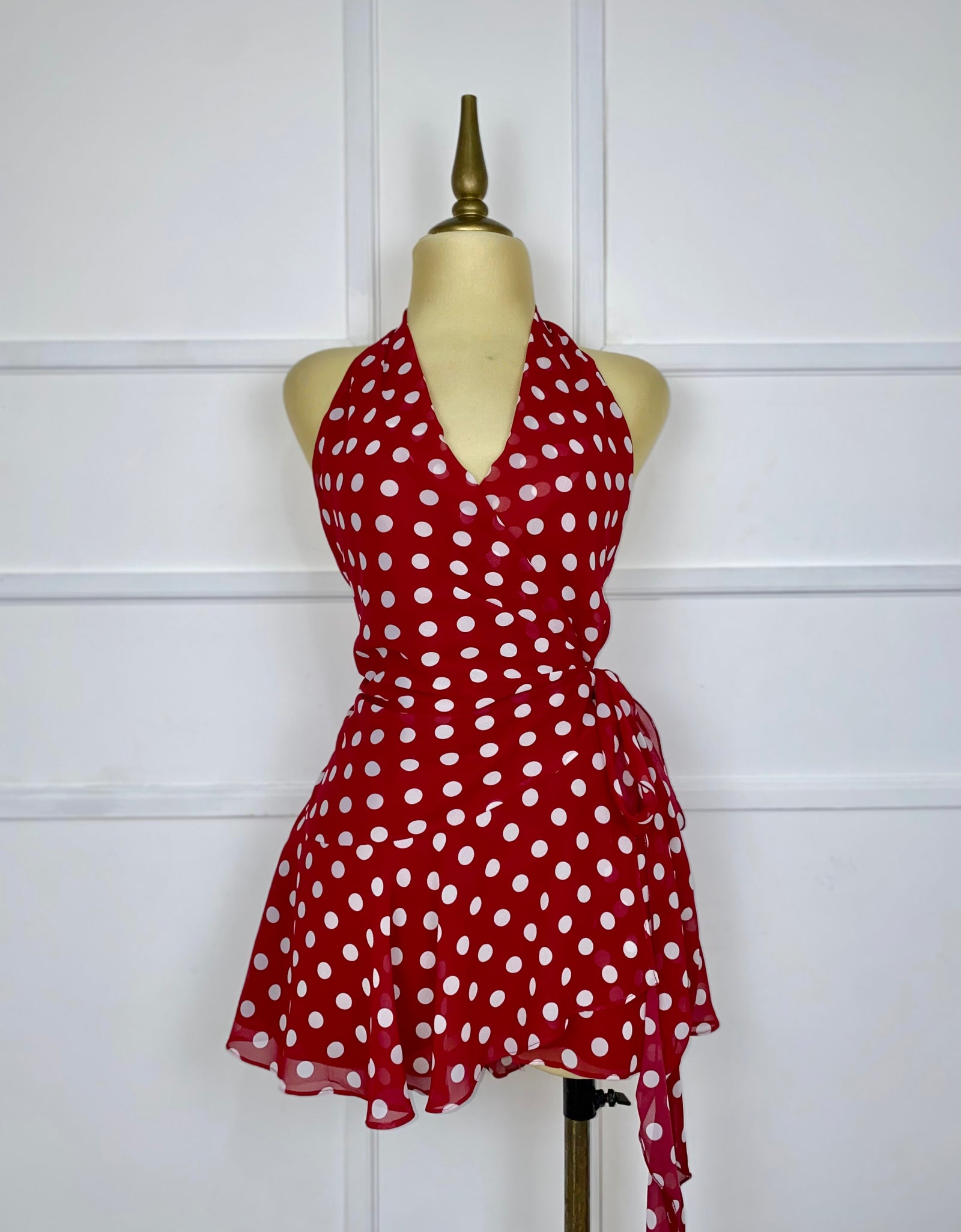 Vestido tinto polka dots