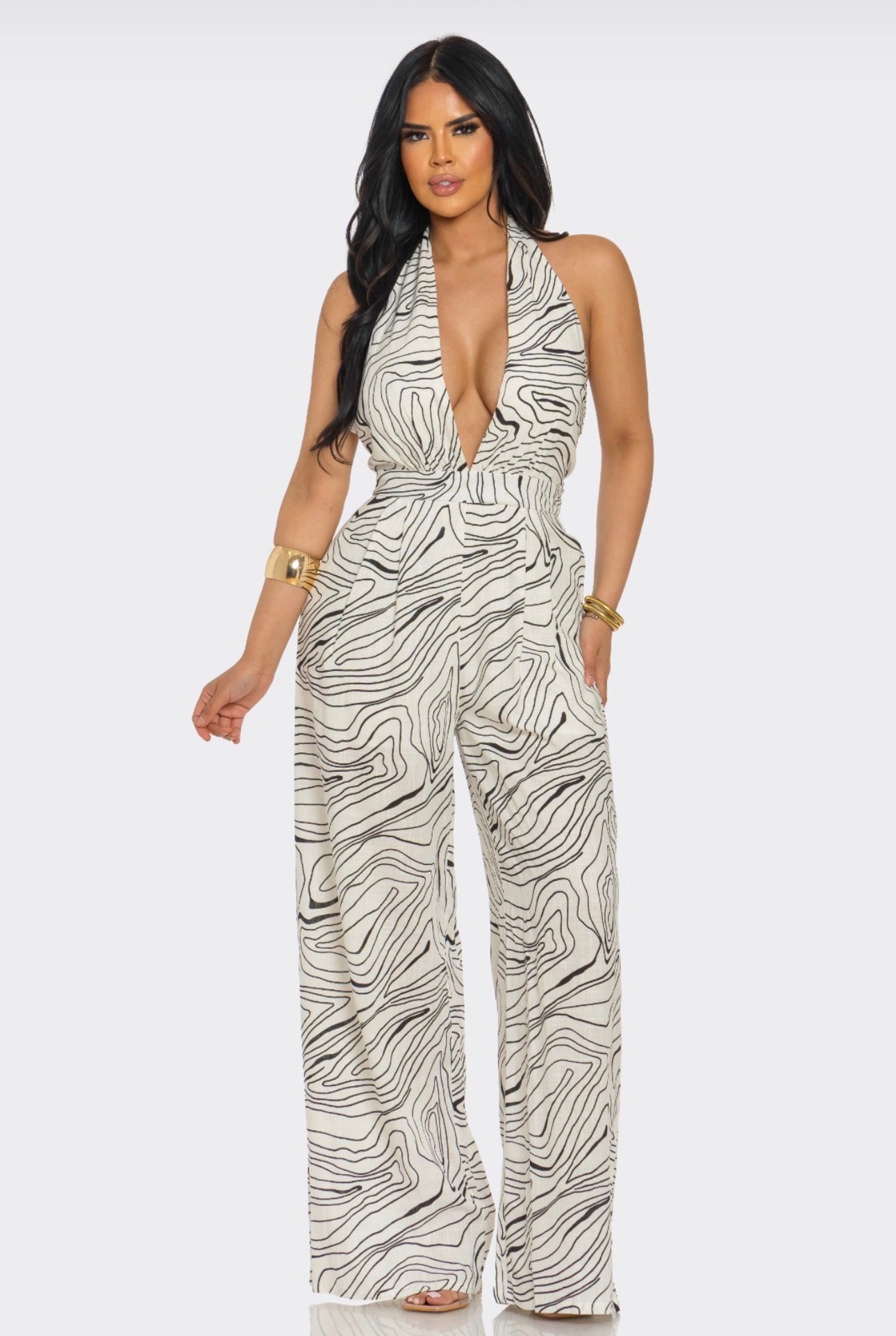 Palazzo estampado zebra tipo lino