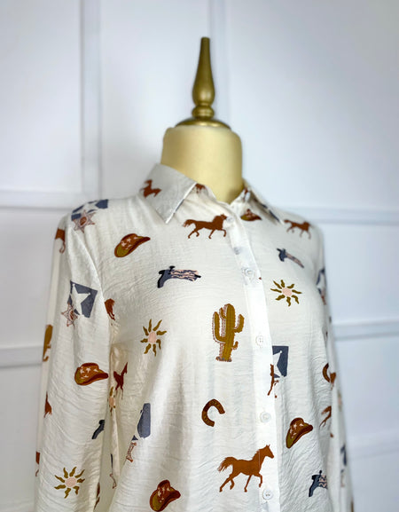 Camisa con estampado vaquero