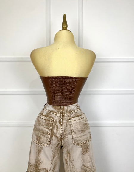 Pantalón café tipo cargo