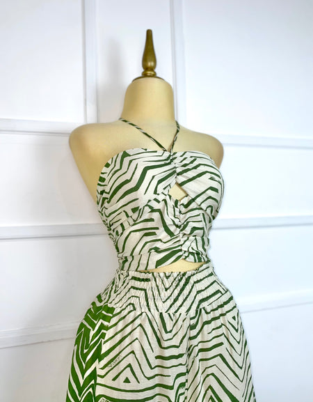 Set estampado beige/verde