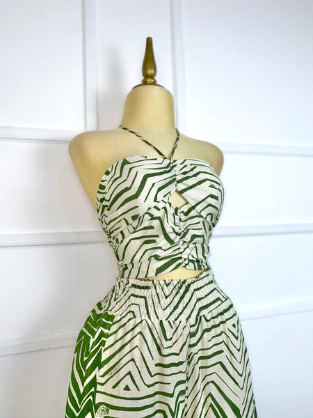 Set estampado beige/verde