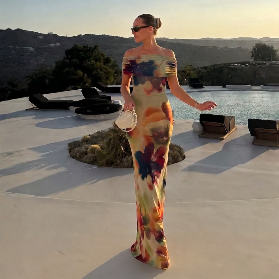 Vestido mesh estampado de flores