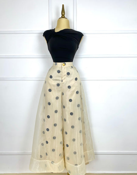 Pantalón campana polka dots tipo gasa
