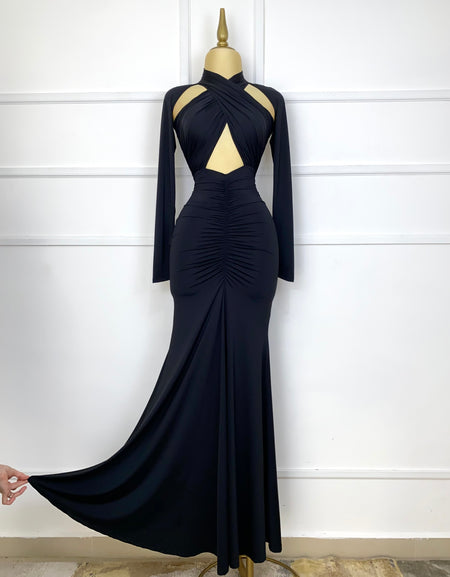 Vestido negro largo lycra