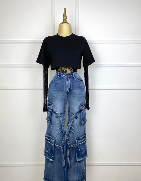 Pantalón mezclilla cargo