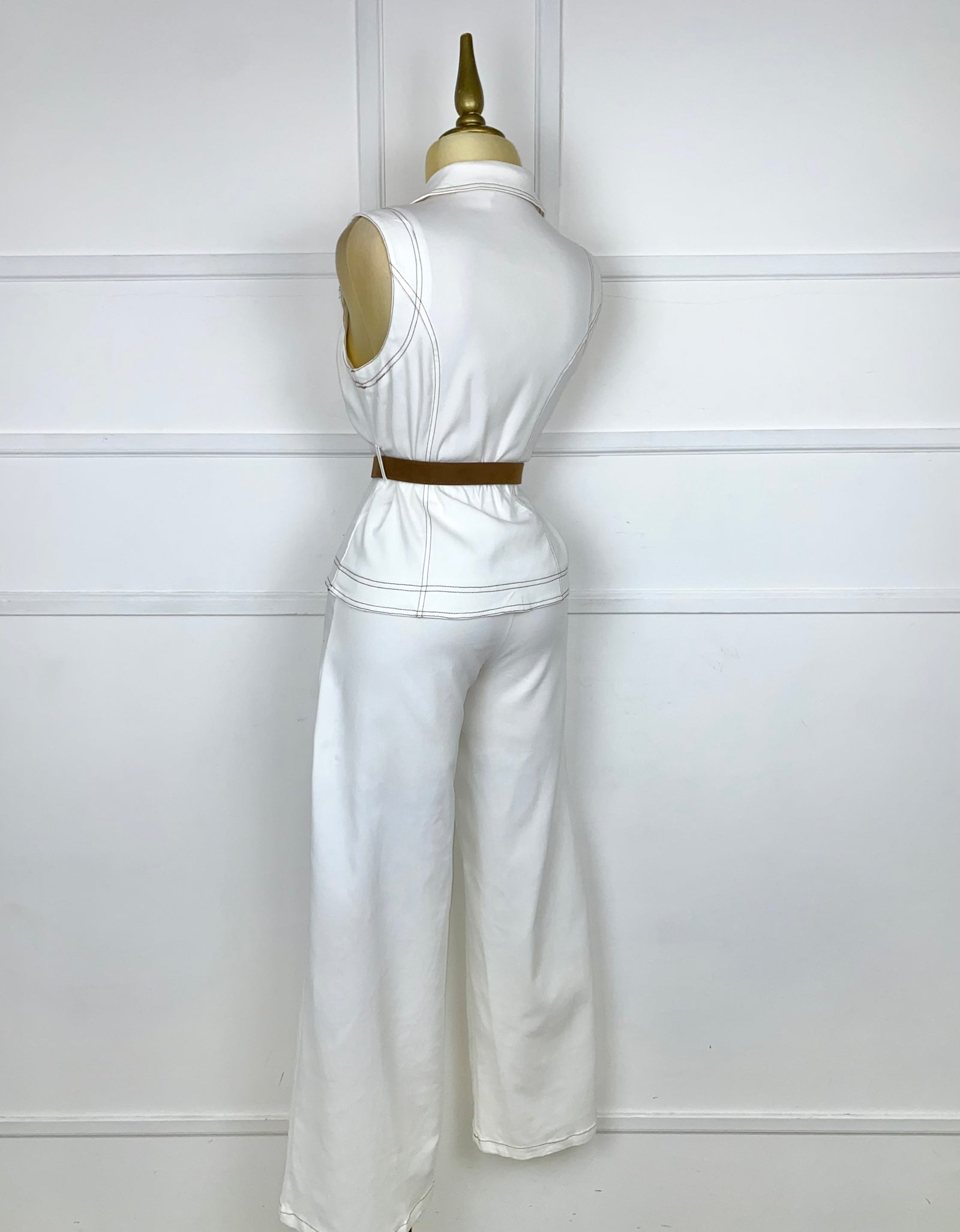 Set blanco stretch con cinto