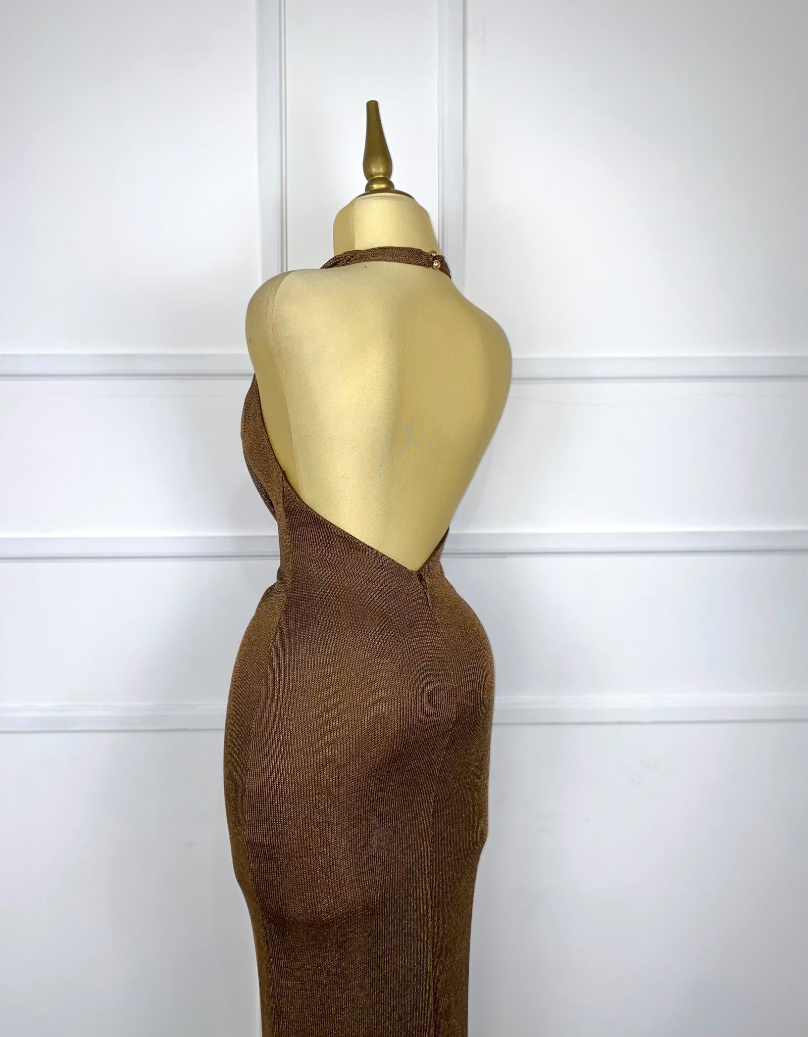 Vestido cobrizo halter