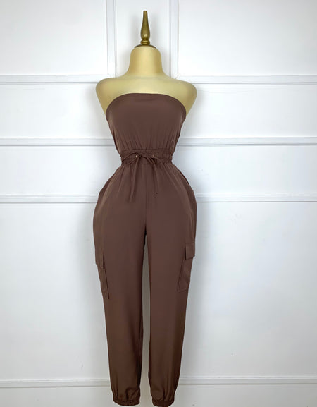 Palazzo tipo cargo strapless (2 colores)