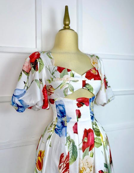 Vestido blanco con flores