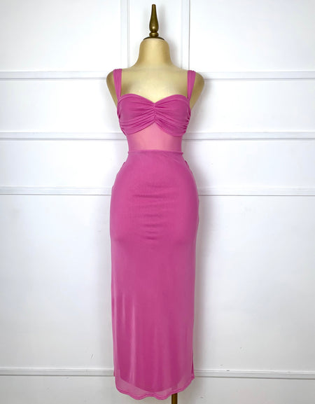 Vestido rosa mesh