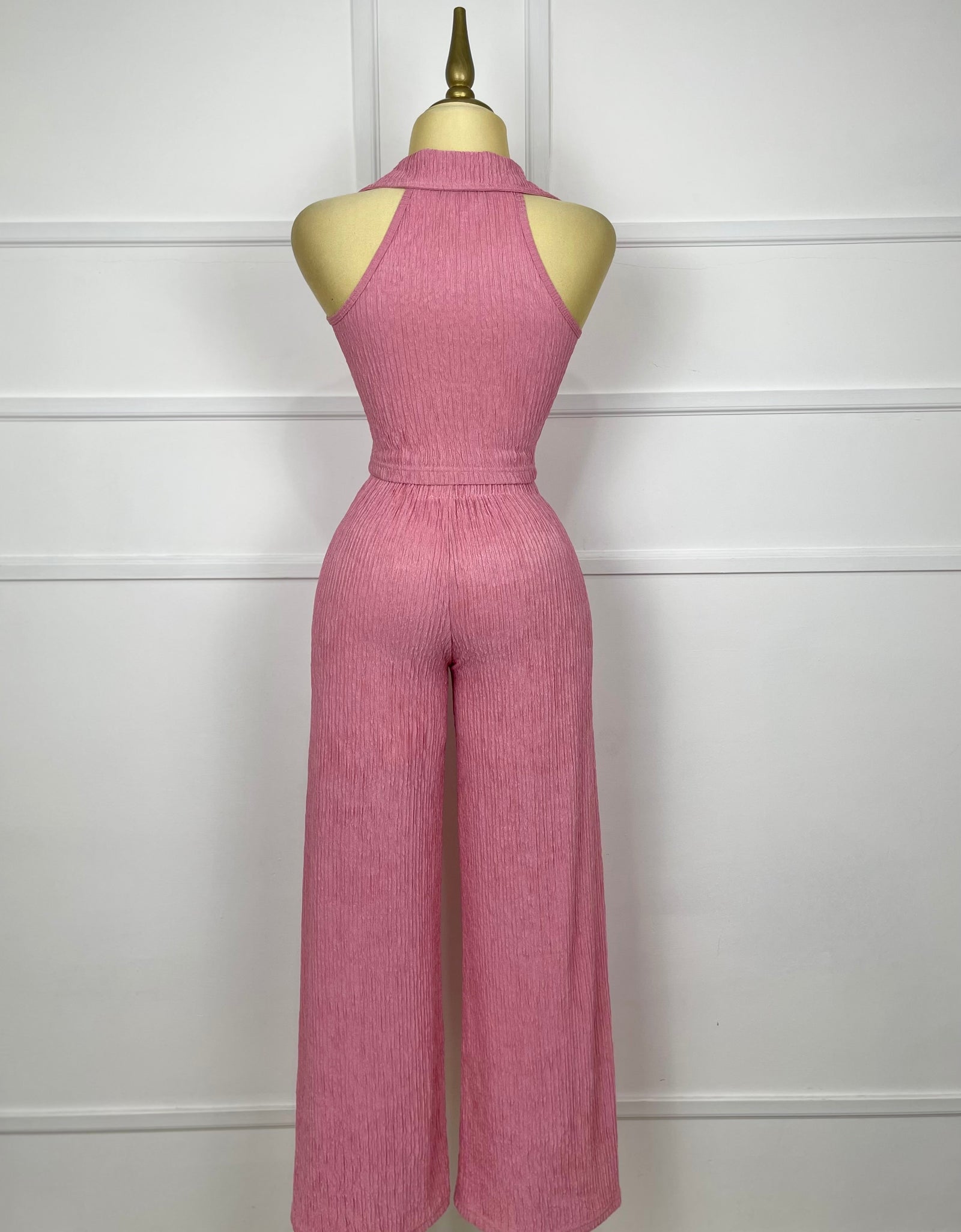 Set rosa con textura y cierre