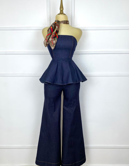 Set de mezclilla strapless