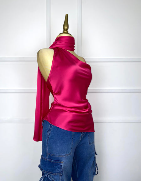 Blusa satinada asimétrica (2 colores)