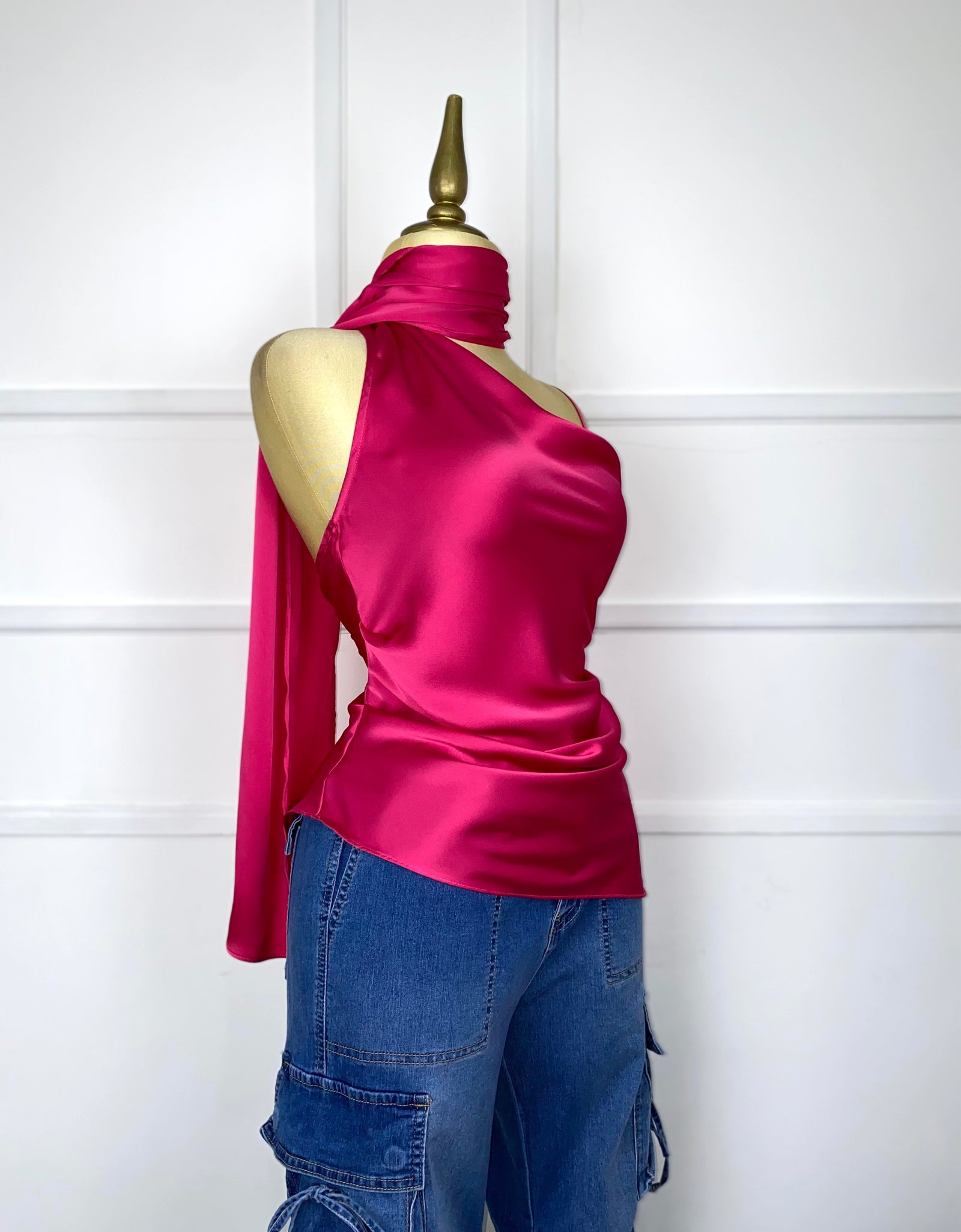 Blusa satinada asimétrica (2 colores)