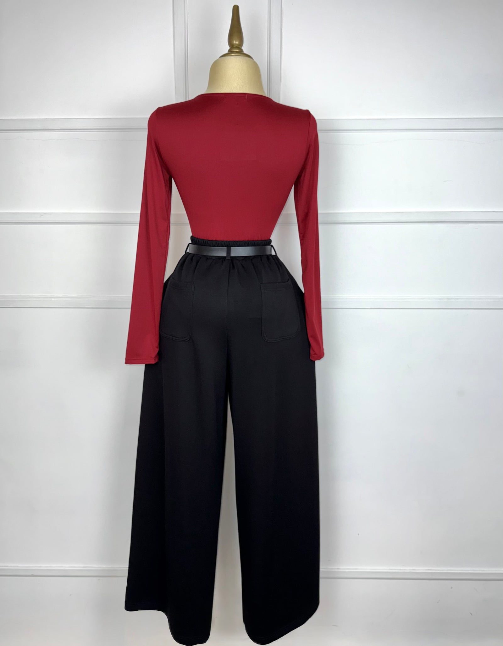 Pants negro con cinto