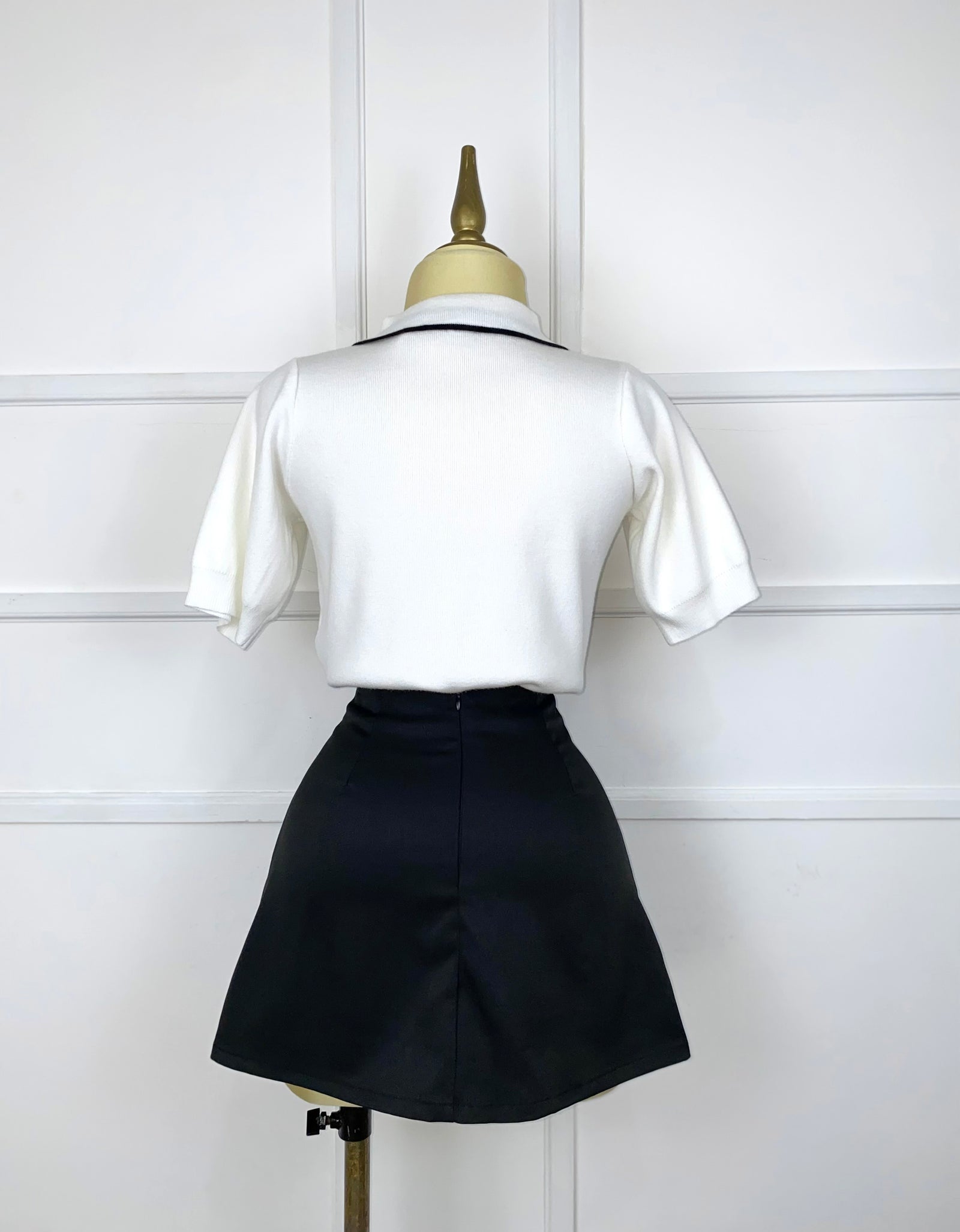 Set black & white botones dorados