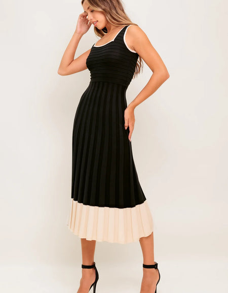 Vestido negro midi de punto