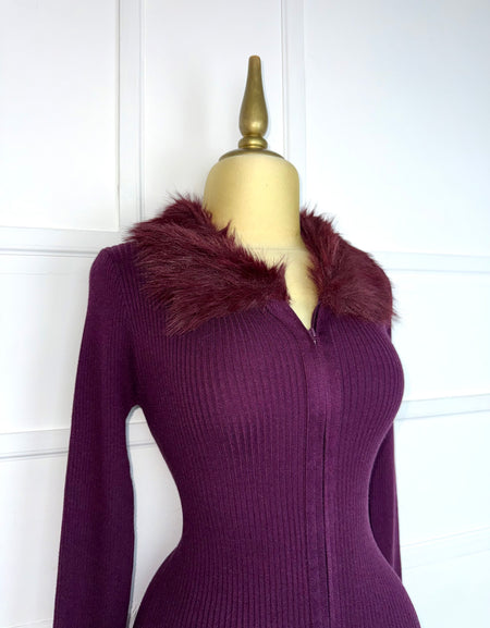 Vestido de punto con peluche