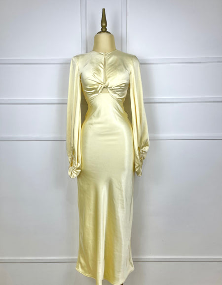 Vestido amarillo manga larga