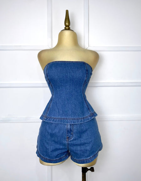 Set mezclilla blusa y short