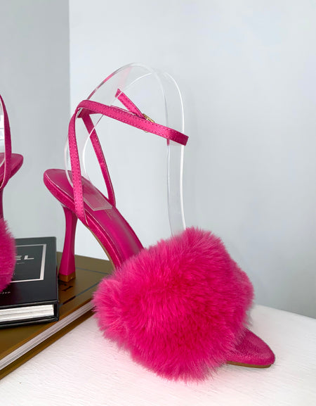 Zapatillas fucsia con peluche