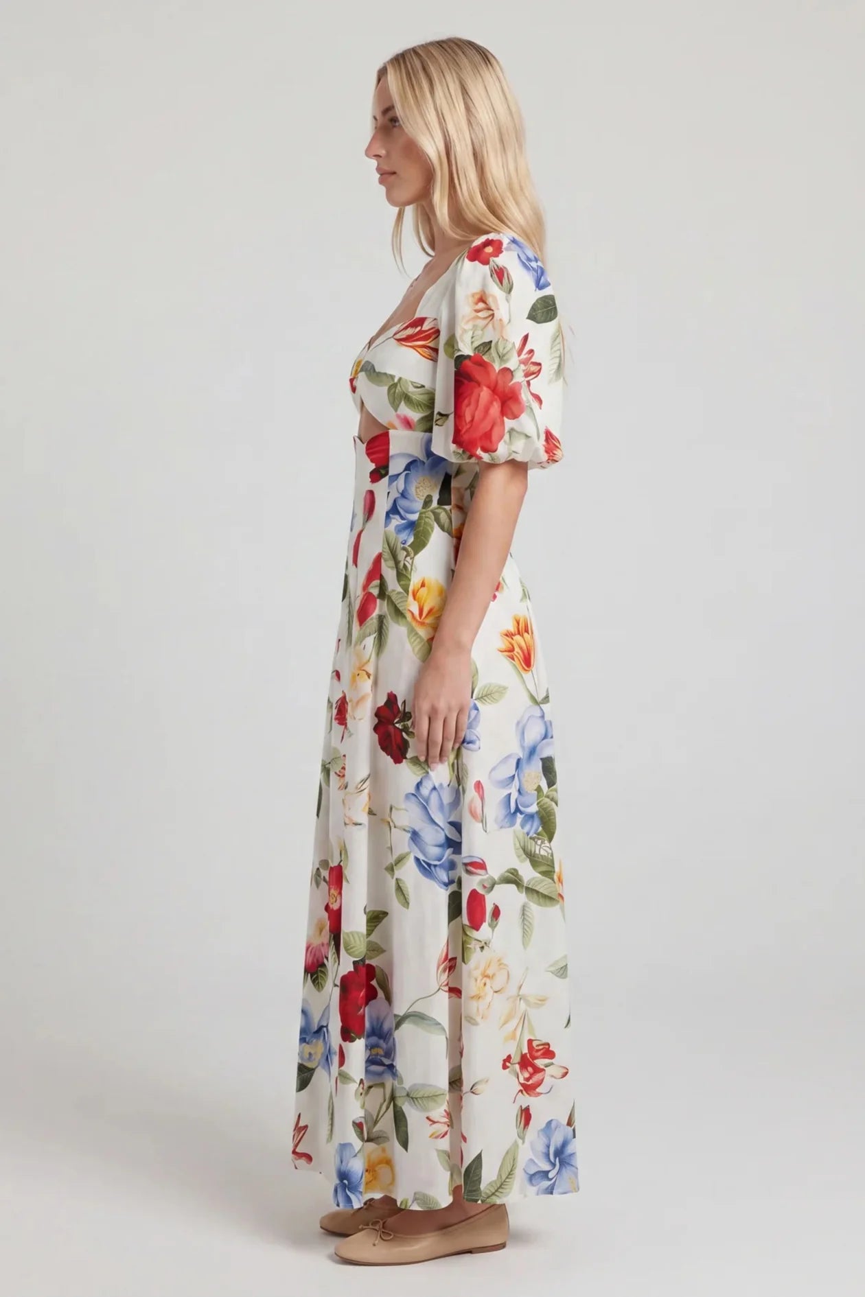 Vestido blanco con flores