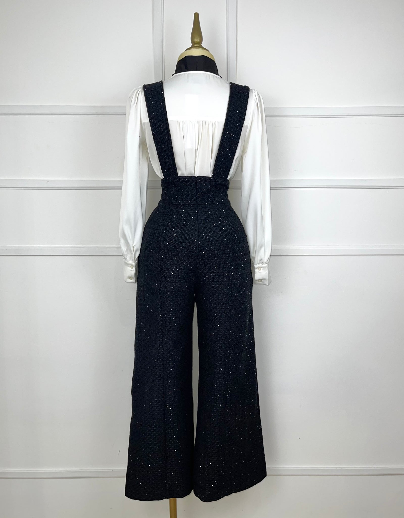 Overol negro de tweed