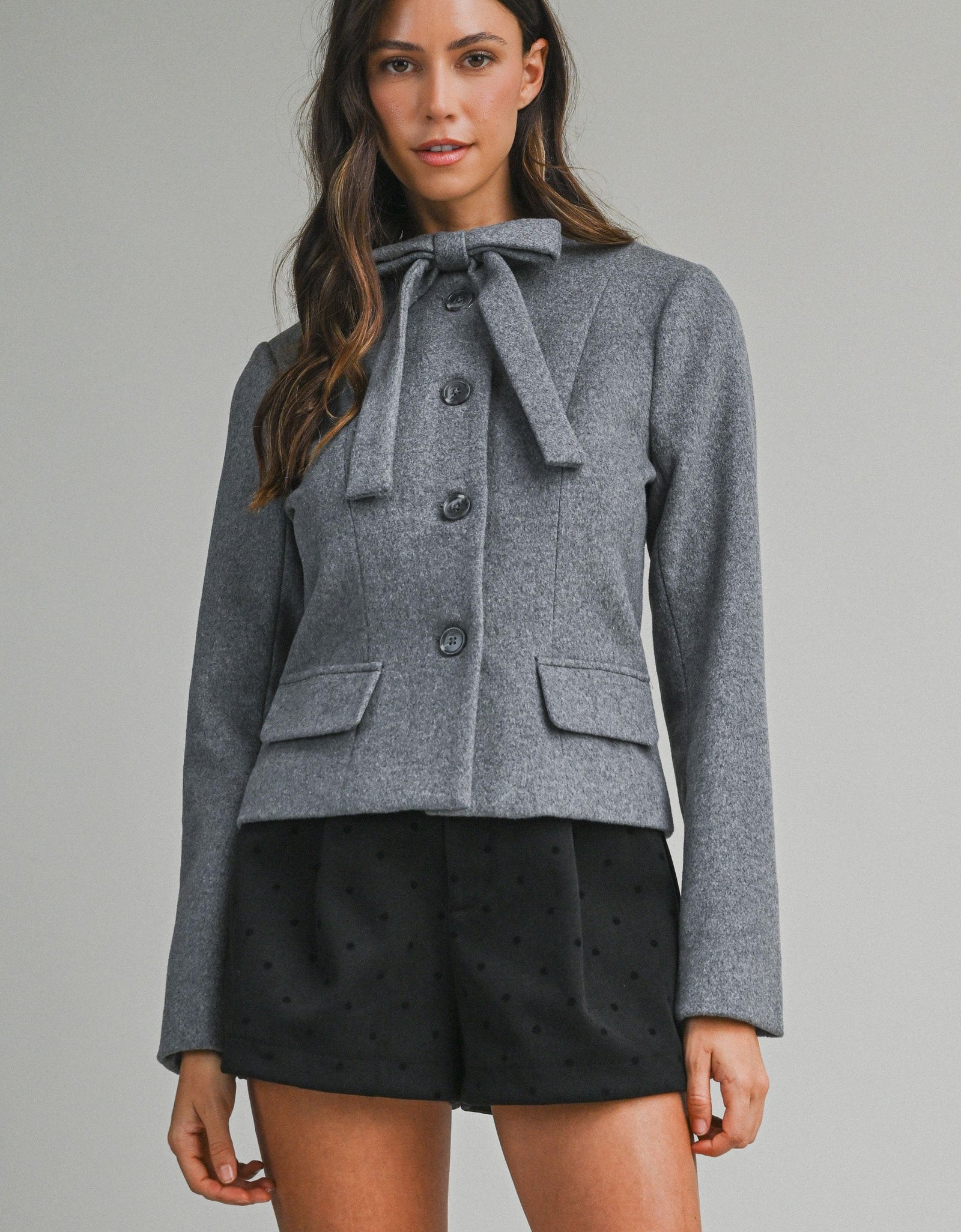 Abrigo gris afelpado