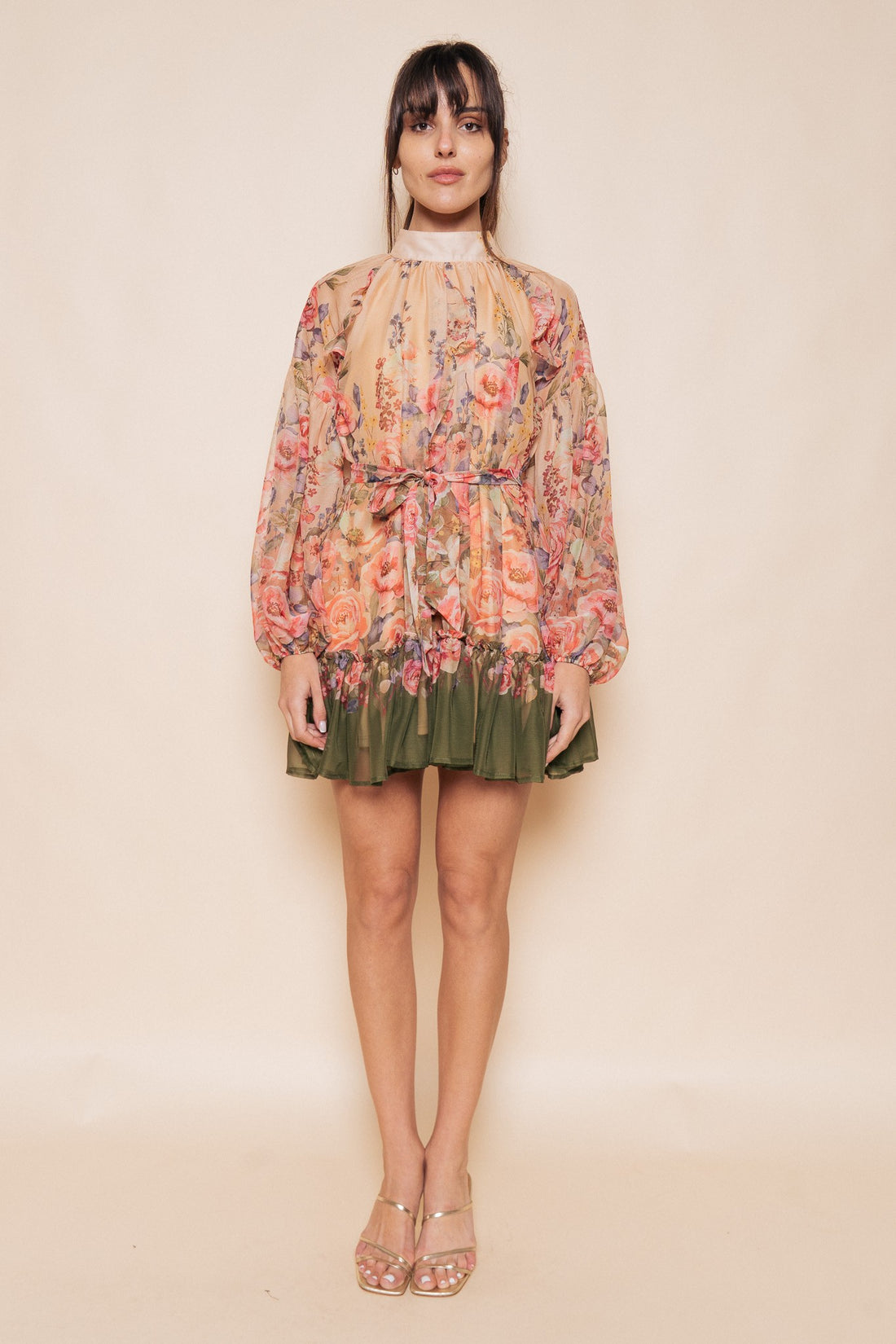 Vestido corto estampado floral
