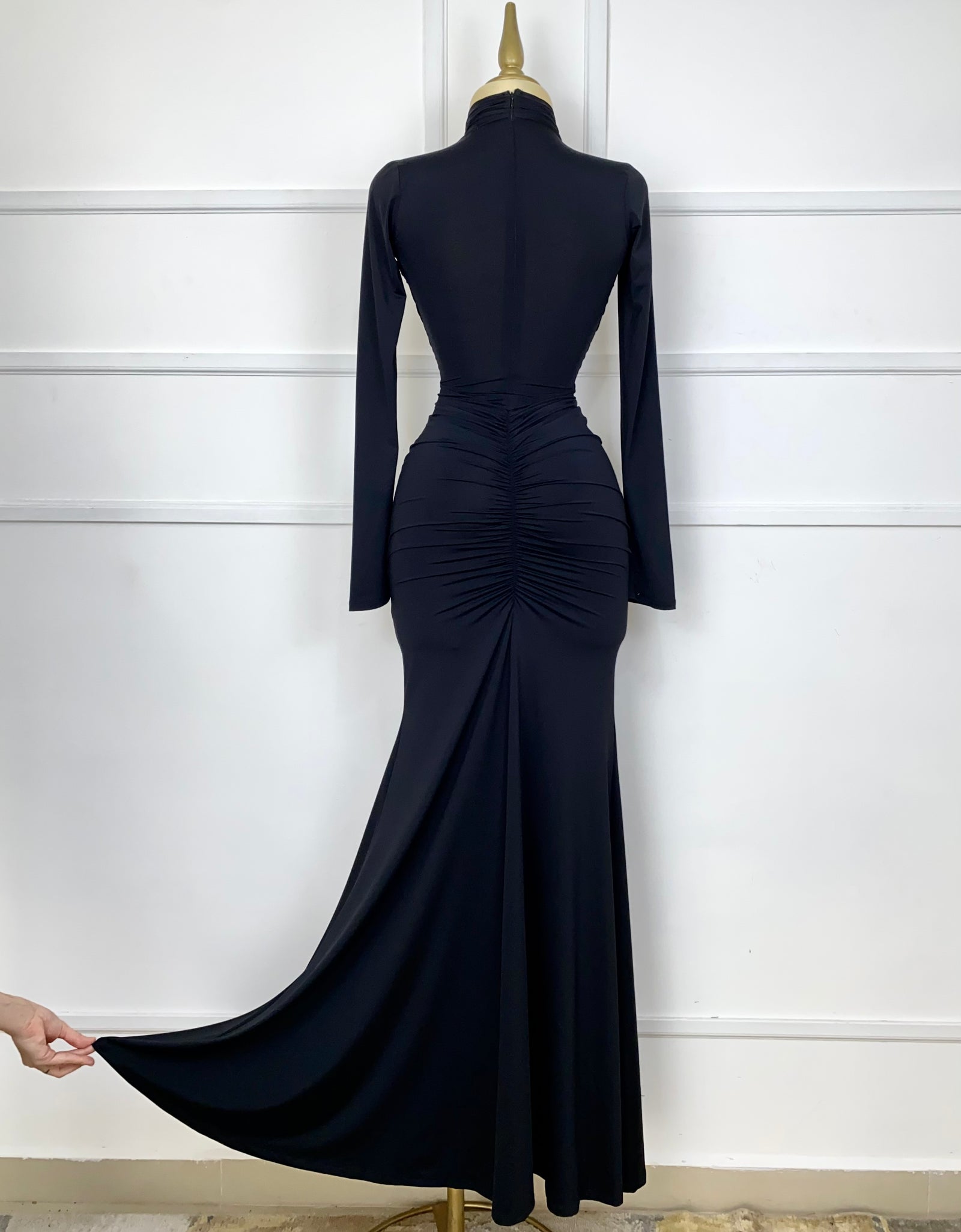 Vestido negro largo lycra