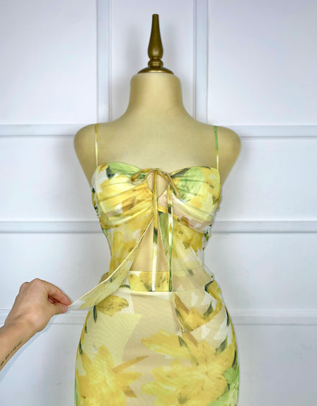 Set mesh flores amarillas