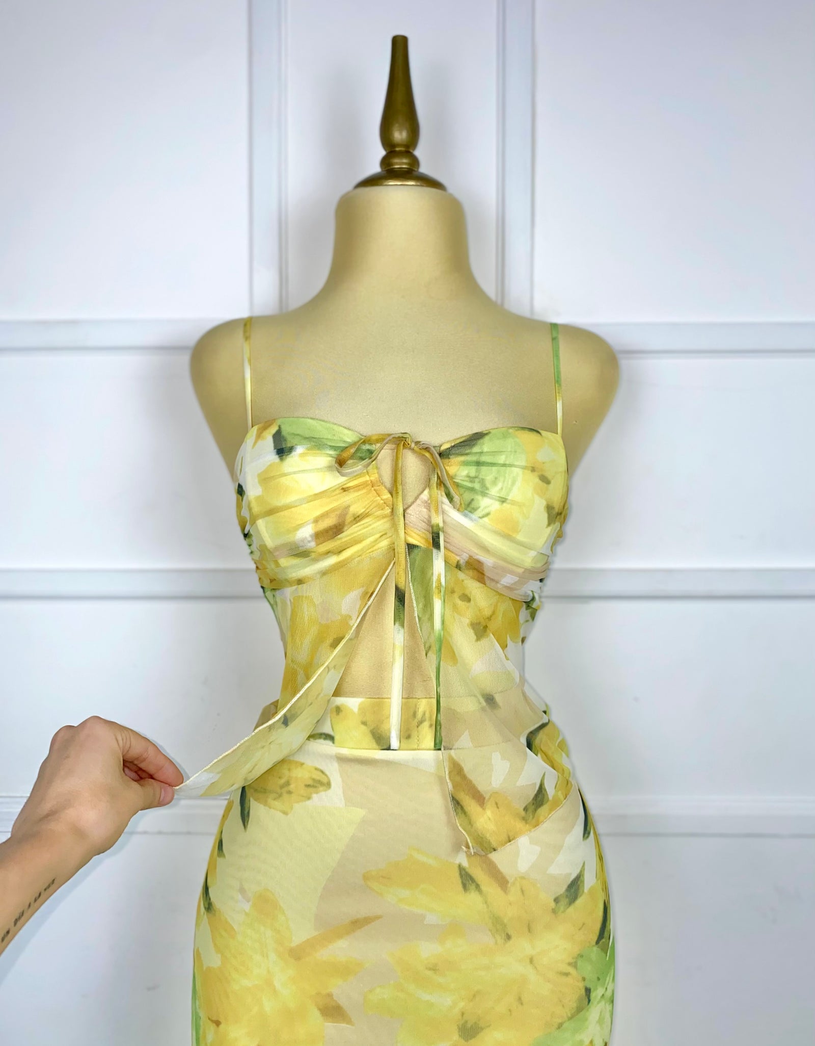 Set mesh flores amarillas