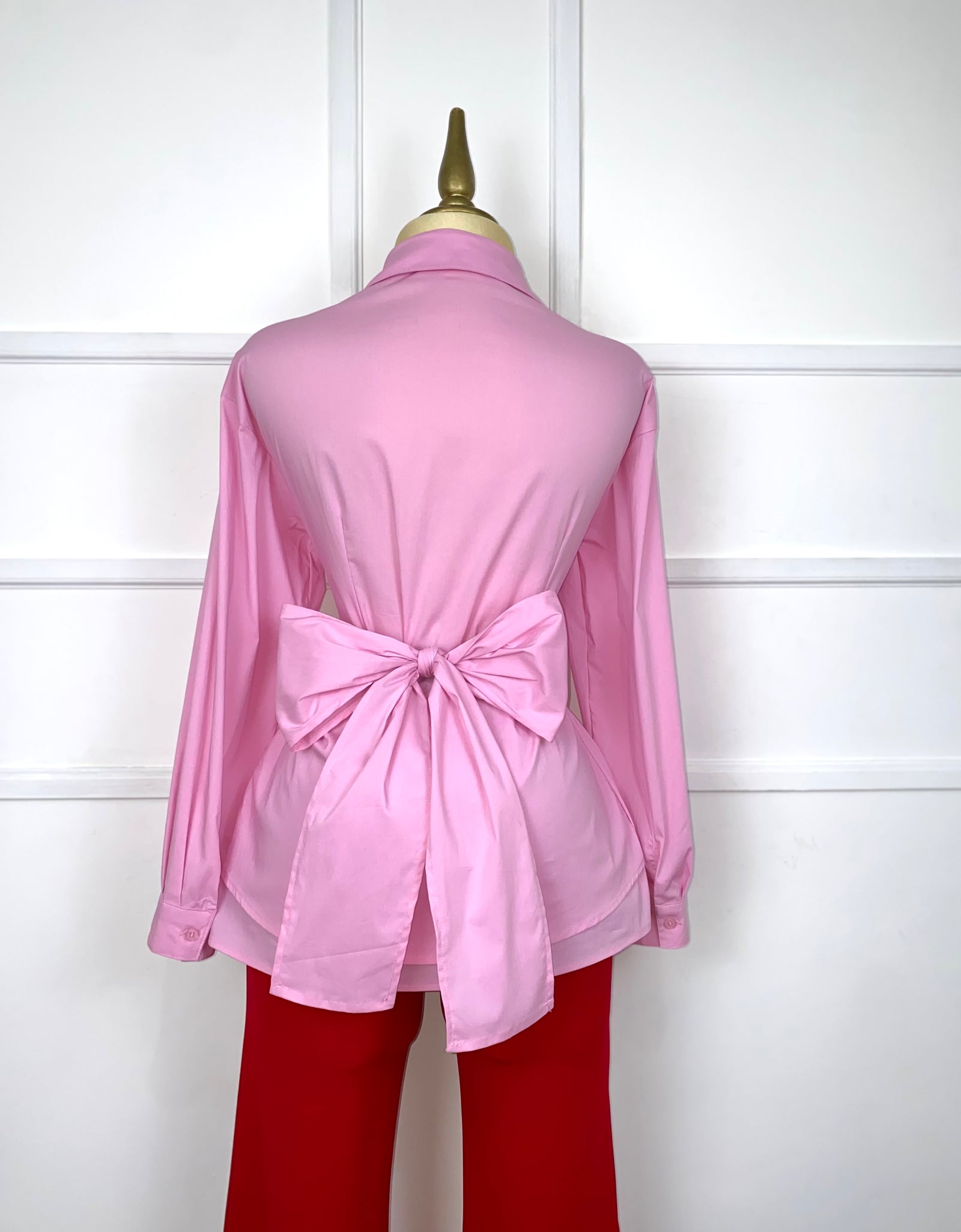 Camisa rosa manga larga