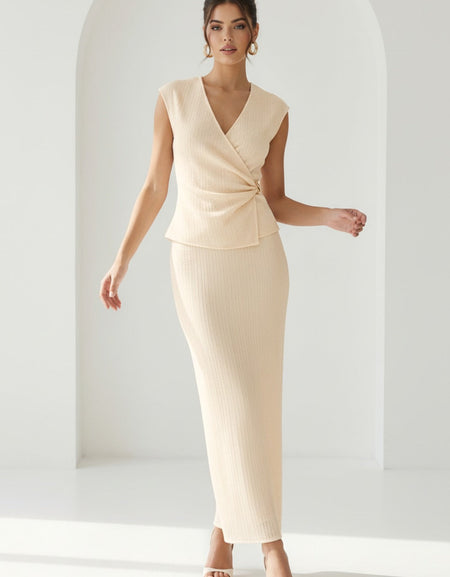 Set color crema tipo tejido