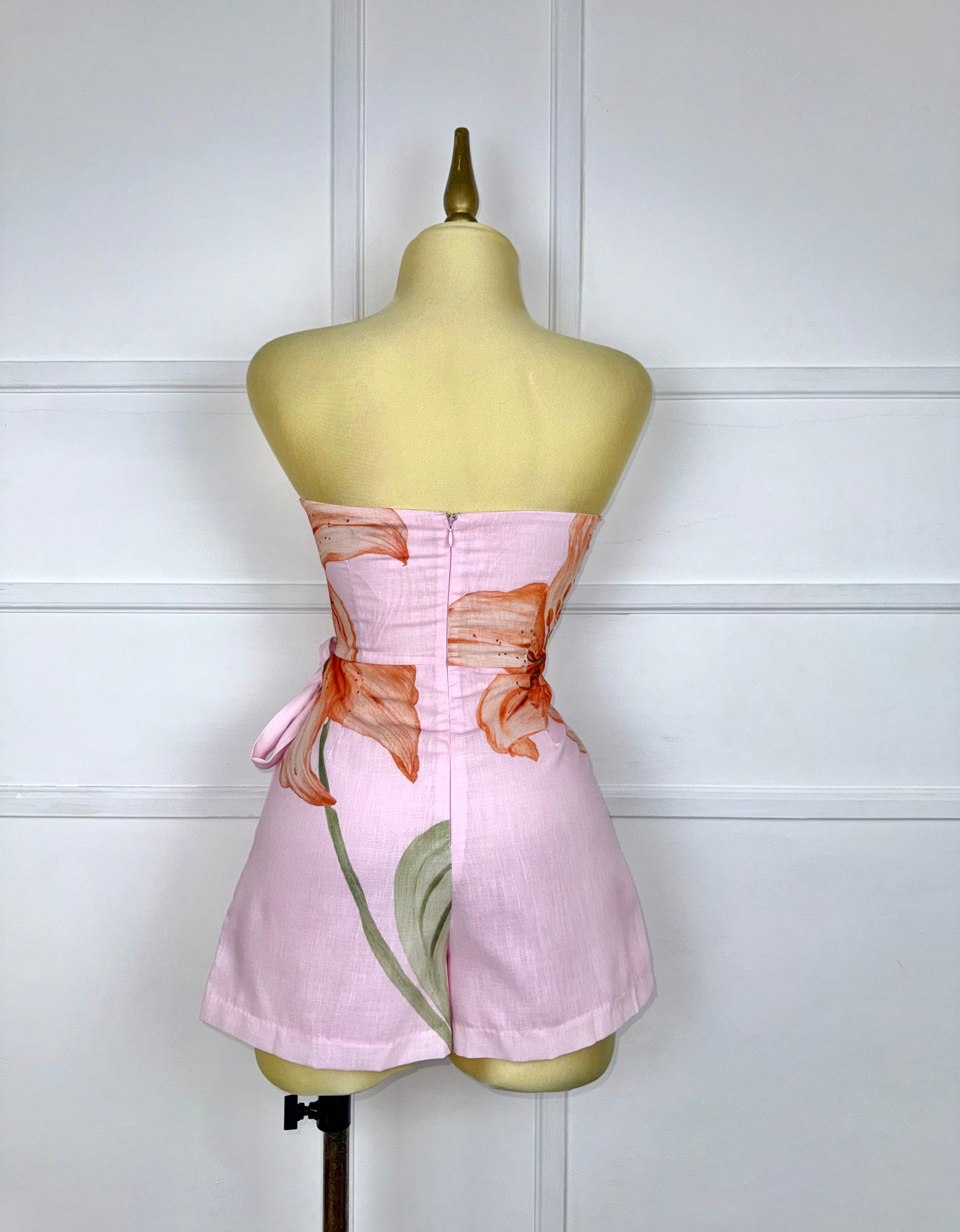 Jumper rosa strapless con estampado
