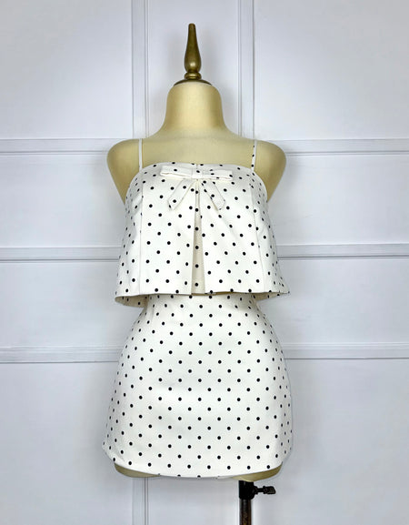 Set polka dots top y short falda