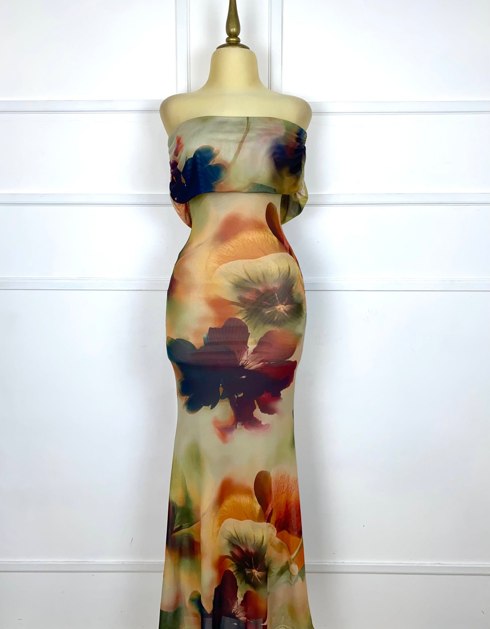 Vestido mesh estampado de flores