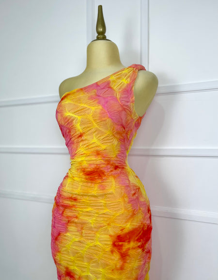 Vestido midi multicolor