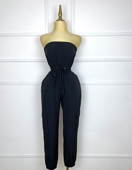 Palazzo tipo cargo strapless (2 colores)