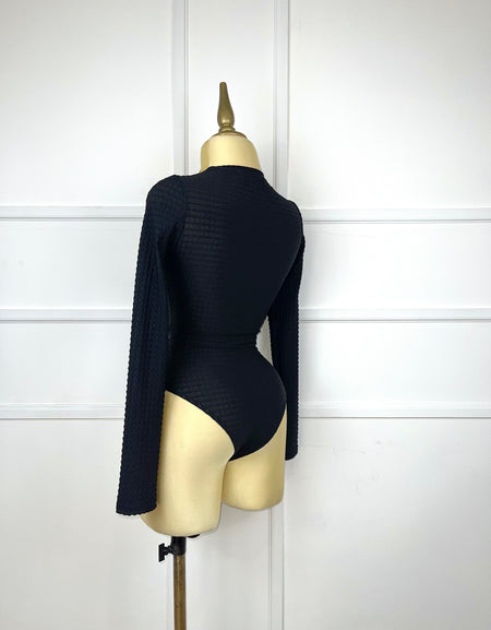 Bodysuit negro con textura