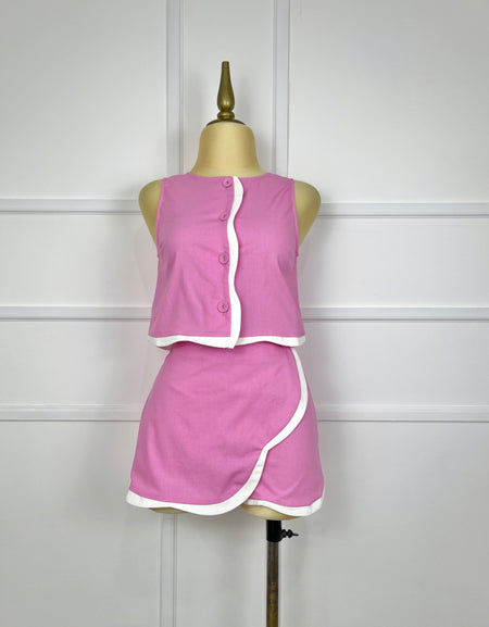 Set rosa con botones