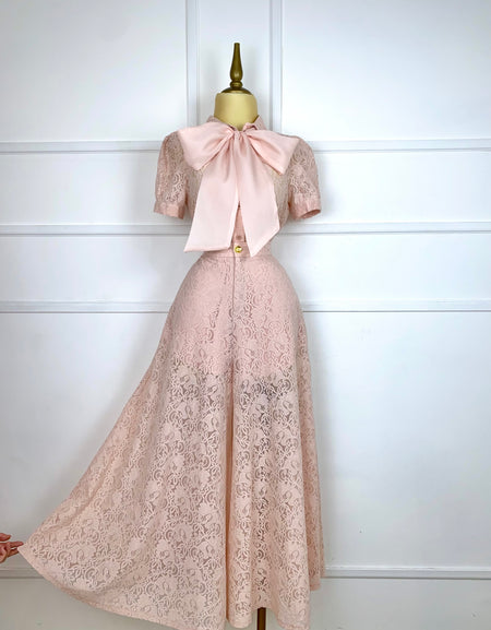 Set rosa de encaje