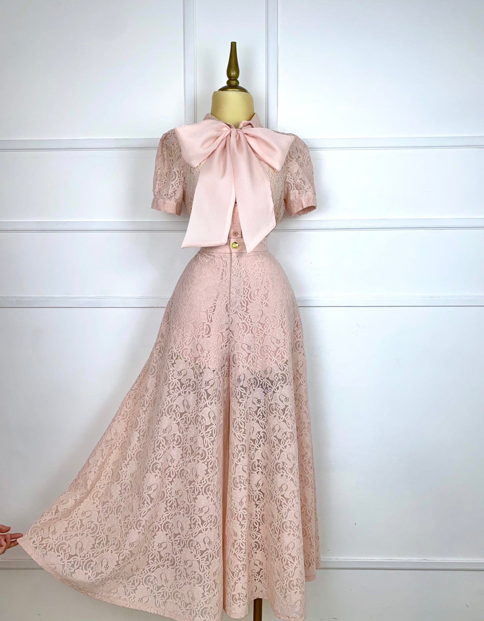 Set rosa de encaje