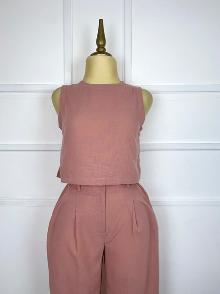 Set rosa tipo lino