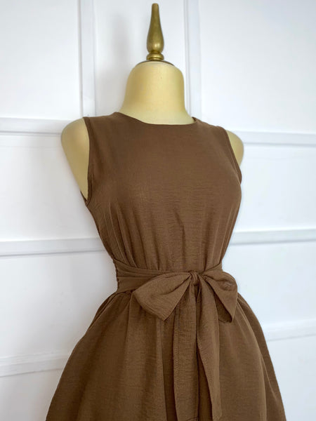 Jumper café tipo lino