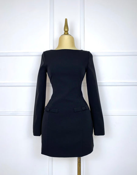 Vestido negro liso manga larga