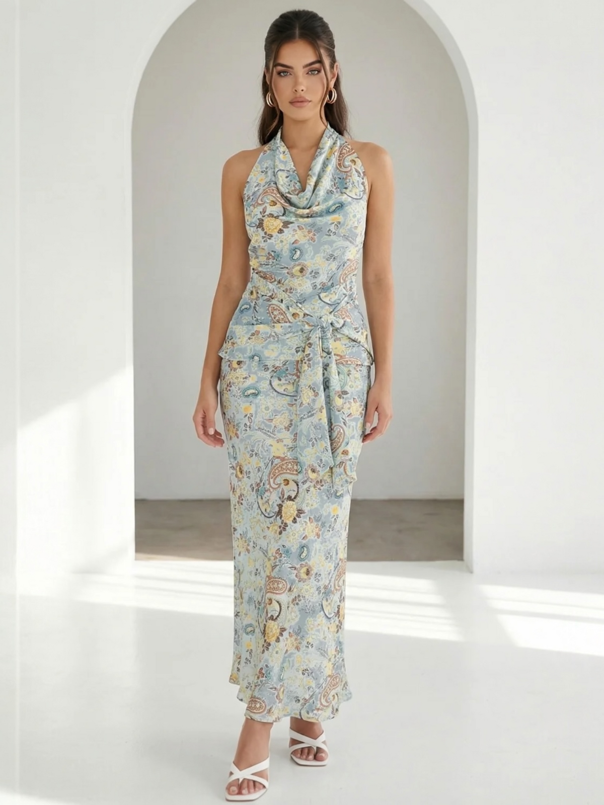 Set satinado con estampado