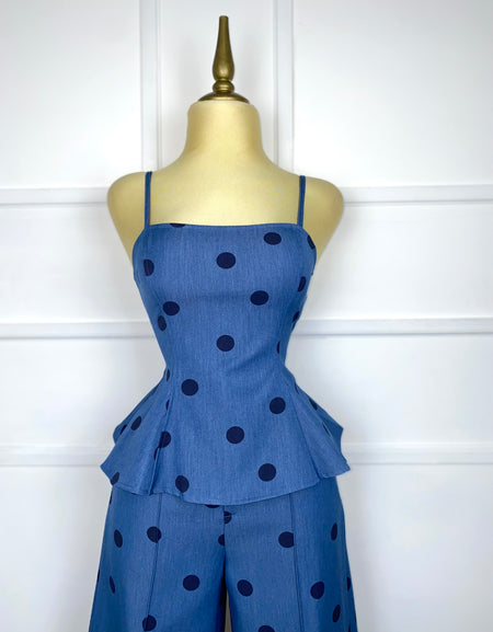 Set azul con lunares