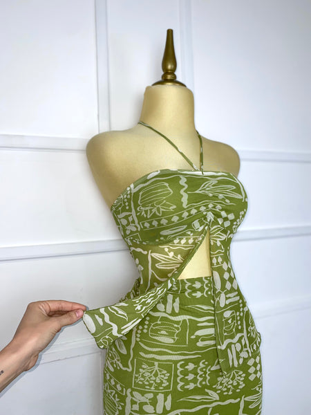 Set verde mesh con estampado